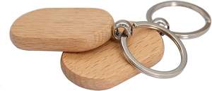 Fábrica al por mayor 14 estilos personalizado DIY madera llavero madera en blanco llavero - Product Image 3