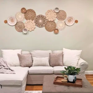 Mur tissé écologique Art déco artisanat personnalisation par le fabricant vietnamien prix raisonnable plaques murales - Product Image 1