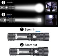 Lampe torche LED super brillante en métal haute puissance, étanche, zoom, rechargeable, mini lampe torche tactique LED