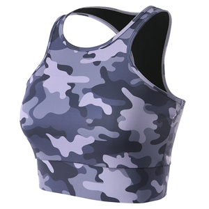 Premium Seamless Heat-Transfer Printed <b>Halter</b> Brassiere Women Yoga Fitness Gym Running Quick Dry Breathable Plus Size Front - Product Image 3