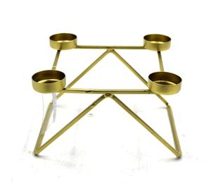 Soporte de Adviento de hierro de diseño moderno Color dorado antiguo para decoración de iluminación navideña portavelas hecho a mano - Product Image 1