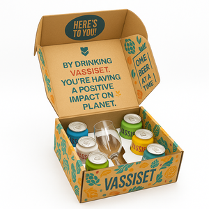 Cartones de lata de agua con vitaminas personalizados, caja de correo de 4 botellas, caja de embalaje de bebidas de cartón corrugado <span class=keywords><strong>para</strong></span> regalo - Product Image 1