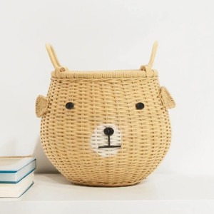 Accessoires d'organisation pour chambre de filles, paniers en rotin tressés à la main pour enfants, paniers en forme d'animaux en gros - Product Image 1