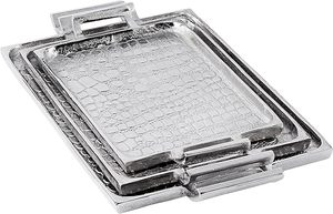 Meilleure vente plateau en aluminium argenté pour la maison décorative de Noël à un prix abordable de l'Inde - Product Image 3
