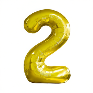 Gold Number <b>2</b> <b>Balloon</b> 45cm Party Decoration Foil Helium Filled - Product Image 2