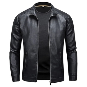 Custom <b>Leather</b> <b>Jacket</b> <b>Men's</b> Fashion <b>Jacket</b> 2024 Casual <b>Men</b> <b>Leather</b> <b>Jacket</b> Slim Handsome <b>Men's</b> Clothing - Product Image 4