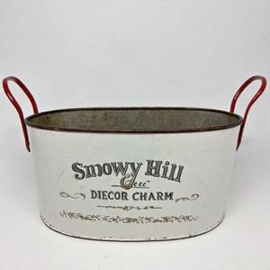 Maceta de cubo de abedul Noel con aspecto antiguo, perfecta para la temporada de vacaciones, exhibiciones de plantas verdes y estilo de puerta delantera - Product Image 1