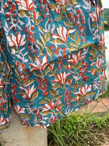 Short femme coton bohème floral fait à la main Style Hippie Vintage poche à cordon décontracté été Look Vintage - Product Image 3