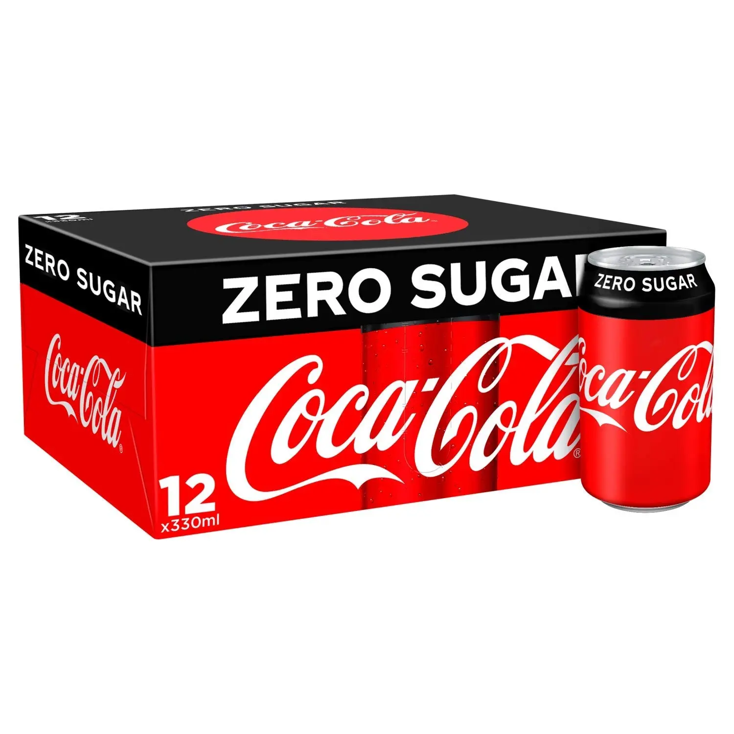 Prix de gros Fournisseur direct Coca-Cola Zéro canette sans sucre 320ml x 24 canettes de carton Boisson gazeuse Coca-Cola Coke