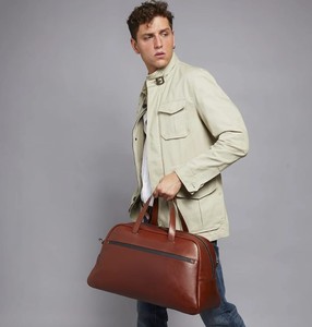 กระเป๋าเดินทางหนังแท้คุณภาพพรีเมียมสำหรับผู้ชาย ขนาดใหญ่ กันน้ำ เป็นมิตรกับสิ่งแวดล้อม ใช้ได้ทั้งเดินทาง ออกกำลังกาย สะพายไหล่ - Product Image 3