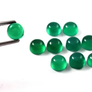 Green Onyx Cabochon Cushion Shape Cabochon 2 MM to 30 MM Calibrated Size Round Gemstone Loose Cabochon Flat Back Jewelry