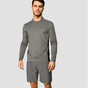 Heren Voorstelling Gym Golf Snelle Dry Hardloop Sport Shirts Actieve Atletische Tops Met Lange Mouwen 1/4 Kwart Trui Shirts