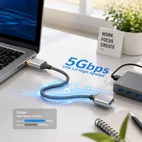 Cable de Extensión USB 3.0 LUNG KAY de 5 Gbps, Tipo A Macho a Hembra, Cable de Datos Trenzado de Nailon para Teclado, Ratón, Cámara, PC