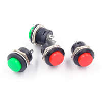 Interruptor de Botón Pulsador de Plástico de 16 mm R13-507 6A 125VAC 3A 250VAC Interruptor de Reinicio PB-02 1NC/1NO IP53 Color Rojo Verde Electrónico