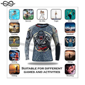 Entraînement de garde No Gi et Gi Jiu Jitsu Rashguard MMA Grappling Compression Shirts Wrestling BJJ Martial Arts Performance Gear - Product Image 5