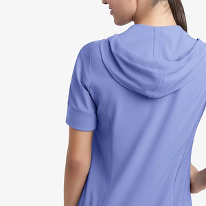 Nuevo Conjunto de Uniforme Médico Elástico para Mujer, Blusa Casual de Manga Corta y Pantalones, 90% Poliéster-10% Spandex, Tejido Hawk - Product Image 2