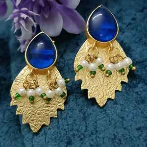 Top Indian Manufacturer Latest Design Gold Plated Multi Color <b>Pearl</b> <b>Earrings</b> Set Women's Ethnic - Product Image 4