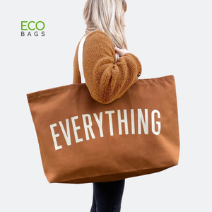 Vente en gros de sacs cabas en toile grande capacité personnalisés sacs à provisions à bandoulière en coton naturel mode style lettre impression plage voyage - Product Image 4