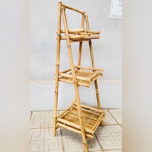 Estantes colgantes de bambú para pared / Muebles de bambú para baño, soporte de madera para macetas, estante de exhibición para flores - Product Image 4