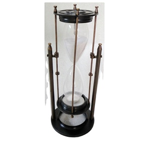 Minuterie de sable en laiton et verre à collectionner temps de sable nautique avec support décor à la maison sablier nautique Inde - Product Image 3