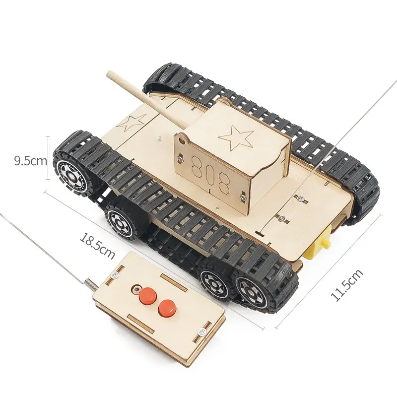 C-37 DIY Rc Tanque Indoor Outdoor Kid Off Road Tracked Tank Play set Treinamento Toy Motor Elétrico Building Project 3D Puzzle Set