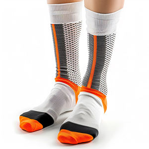 red And black Striped Wool Cable Knit <b>Socks</b> Set Includes Warm Textured Leg Warmers And Matching Ankle <b>Socks</b> <b>Chunky</b> - Product Image 4