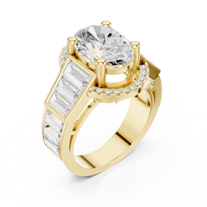 Bague ethnique pour femme en or 18 carats avec diamant taille ovale pour occasions spéciales - Product Image 6