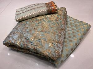 TrendsbyCp Luxe Pure Jamawar Banarsi Chemise Pantalon Prêt à Porter Dupatta 3 Pièces Non Cousu Dames Costumes Tenues Formelles Anarkali - Product Image 2