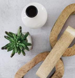 Chaîne décorative en bois sculpté à la main, sculpture de chaîne à maillons en bois sculpté, décoration de chaîne en bois artisanale - Product Image 3