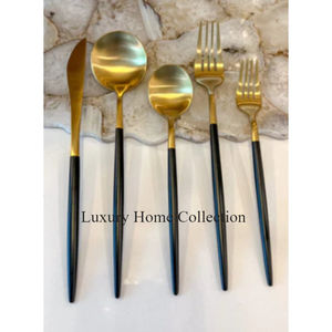 Juego de cubiertos de lujo de acero inoxidable, vajilla de aspecto brillante, cubiertos de comedor y mesa con mango de diseño ramificado - Product Image 3