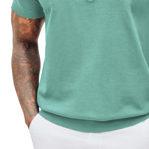 Polo pour hommes T Shirt Tissu en coton manches courtes brodé Impression de logo personnalisé Polo en coton Pima classique de luxe - Product Image 4