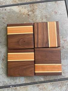 Classic Stylish Artisan Wooden Coasters for Serving Tea Coffee <b>Cocktails</b> Natural Finished Smooth Rounded Edges for Safety - Product Image 3