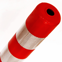Poteau de signalisation routière flexible réfléchissant rouge et jaune anti-collision pour l'isolation des voies communautaires
