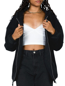 Vestes de salon surdimensionnées et à coupe ample Sweats à capuche zippés d'approvisionnement d'usine OEM Vente en gros de sweats à capuche zippés en molleton de coton pour femmes - Product Image 6