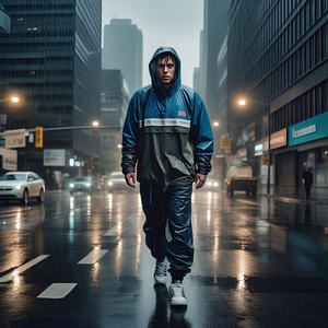 Chándal cortavientos OEM para hombre, conjunto impermeable con capucha y pantalones de lluvia, conjunto de dos piezas, chándal cortavientos de nailon para hombre - Product Image 2