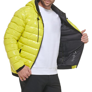 Venta al por mayor de los hombres Super brillante chaqueta Puffer mejor Casual con capucha de cuello alto estilo de la calle chaquetas de invierno - Product Image 3