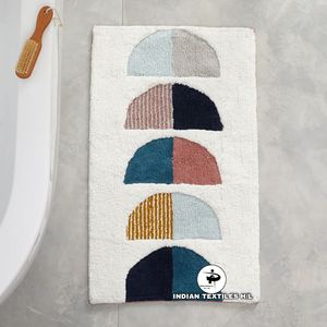 Tapis de bain personnalisé en gros de luxe multicolore plus doux tapis de bain de créateur à séchage rapide en coton avec des techniques faites à la machine pour les salles de bain - Product Image 2