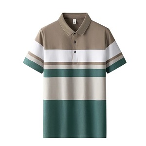 Nueva camiseta Polo para hombre con estampado de rayas, ropa sencilla para hombre, camisa holgada de manga corta informal de verano, sudadera de aliento a la moda - Product Image 4