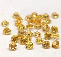 Safir Kuning Alami Tanpa Pemanasan 1.25mm Potongan Bundar Brilian Berkualitas Super