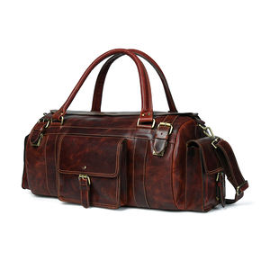 Sac en cuir Duffle de haute qualité avec fermeture à glissière sac de voyage en cuir de style mode pour l'extérieur - Product Image 1