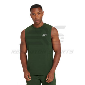เสื้อกล้ามผู้ชายเสื้อฟิตเนสสีทึบออกแบบโลโก้ได้ตามที่ต้องการ - Product Image 4