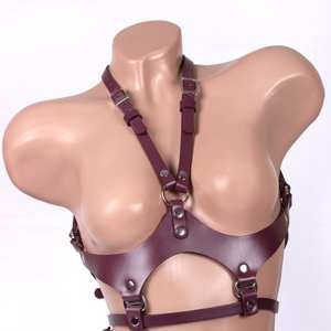 Leather Breast <b>Harness</b> for Women High Quality <b>Fashion</b> Color Variations Nickel Free Hardware Custom Made to Size LWH-0096 - Product Image 6