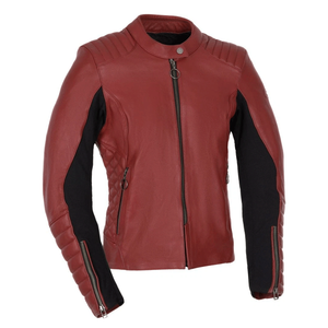 Veste de moto en cuir véritable rouge pour motocyclistes Veste de moto en cuir de piste protégée CE pour hommes - Product Image 1