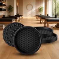 Sous-verres ronds en caoutchouc antidérapants noirs en nid d'abeille, protège-meubles et tapis de protection de table