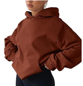 Grande taille poids lourd femmes français éponge surdimensionné pull à capuche Vintage lavage extérieur hiver chaud à capuche pour les filles respirant - Product Image 6