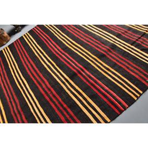 Alfombra tradicional negra y roja de área grande, lana de 7,2x11,5 pies con respaldo de látex, diseño de retazos para pasillo, dormitorio para adolescentes - Product Image 4