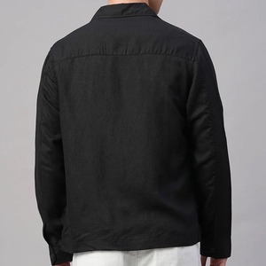 Camisas para Hombre, Camisa de Trabajo Ecológica con Bolsillo, Chaqueta Sostenible para Hombre, Camisa de Lino Puro, Camisas para Hombre, Blusa con Botones - Product Image 5