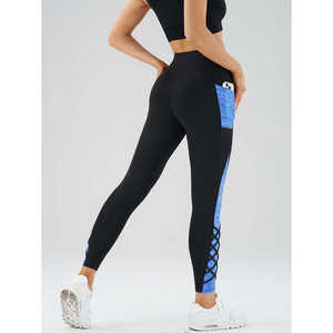 Pantalones de Yoga de Cintura Alta para Mujer, Leggings Deportivos No Transparentes con Bolsillo Lateral, Pantalones Elásticos para Gimnasio, Correr y Pilates, Color Sólido - Product Image 2