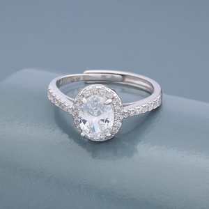 92.5 Silver Romantic Finger <b>Ring</b> with Oval Cut Garnet Rhodium Plated 191216 Engagement Fine Jewelry Platinum Main Stone Set - Product Image 6