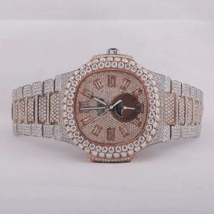 Reloj de Diamantes VVS Edición Limitada, Acero Inoxidable, Movimiento Mecánico Automático, 25MM, Tono Rosa y Blanco, Reloj de Lujo Vintage - Product Image 1